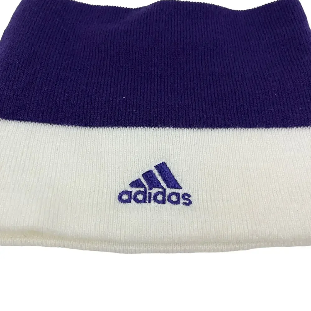 Washington Huskies Dawgs Knit Beanie Hat Adidas White Purple OS NWOT